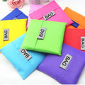 Promotional Gift Fashion Printing Foldable Green Shopping Bag Tote Folding Pouch Handbags Convenient Large-capacity Storage Bags