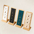 Hot Sale Jewelry Display Props Bamboo Wood Leather Detachable Jewelry Display Stand for Chain Necklace Display