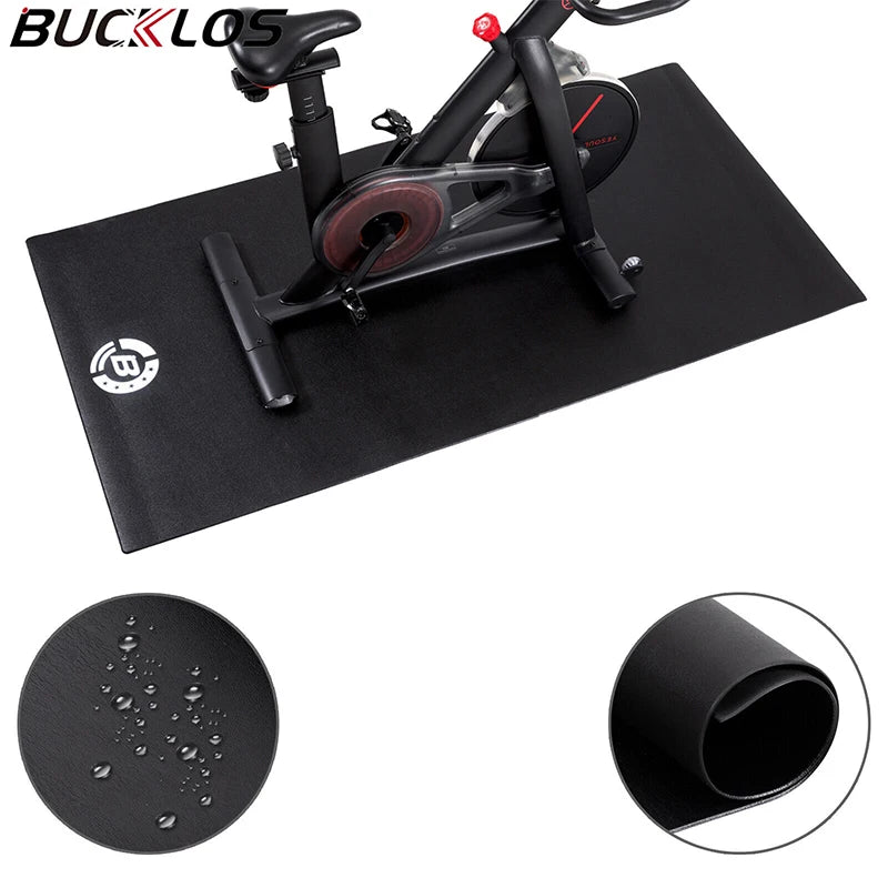 BUCKLOS Bike Riding Mat Indoor Cycling Training Mats Waterproof Universal Yoga Mat Fitness Exercise Treadmill Floor Protector