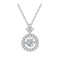 Flexible Round Setting halo 5mm 0.5ct Moissanite 18kgp Silver Necklace Set for Woman