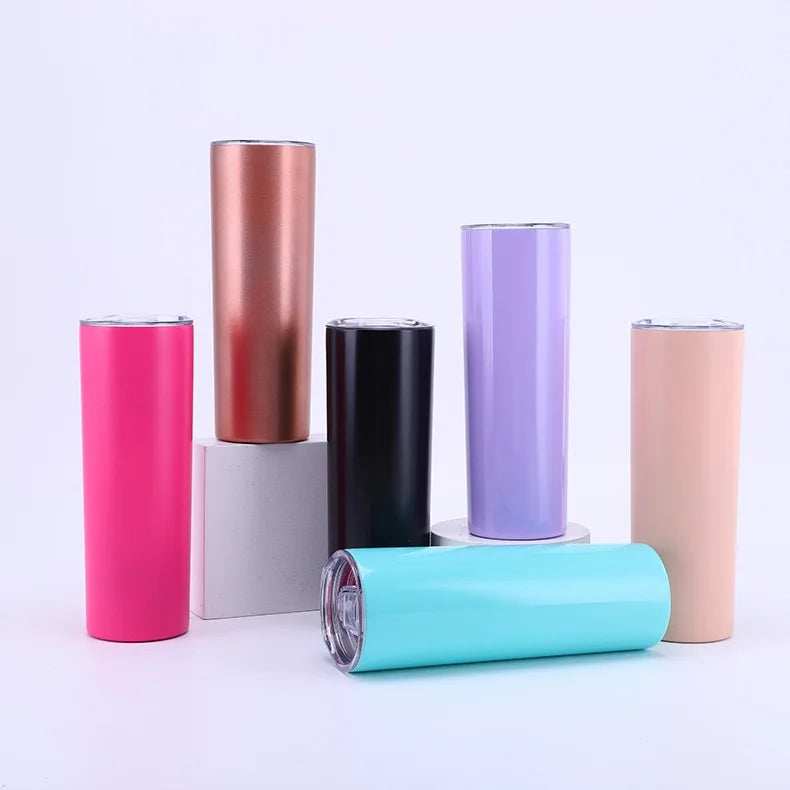 20oz Colorful Stainless Steel Tumbler With Steel Straw Double Wall Vacuum Insulation Tumbler Cup