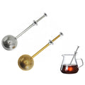Professional Pushing Handle Ball Shape Stainless Steel Tea Strainer Tea Infuser for Brewing Loose Leaf Tea