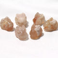 Wholesale 1-2mm Natural Flower Agate Rabbit Healing Stone Crystal Mini Carving for Home Decoration