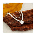 Bulk in Stock Female S925 Sterling Silver Double Zircon Clavicle Chain Senior Pearl Necklace