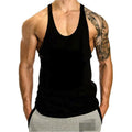 Men's Casual 100% Cotton Tank Top Heavyweight Knitted Broad Shoulder Vest Breathable Sports Sleeveless Waistcoat Gym T-Shirt 3D