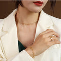 New Fashion Jewelry Stainless Steel Cherry Necklace and Bracelet Set for Women