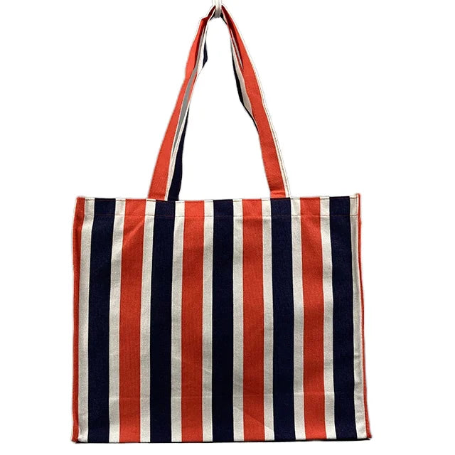 Factory Laege Strip  Canvas Tote Bag  Shopping Bag for Women Beach Bag