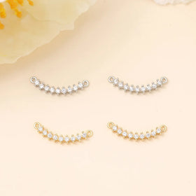 Simple Necklace Bracelet Earrings Pendant Jewelry Findings Material Pendant Copper Zircon Strips Decorative Accessories