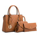 The New Quilted Handbag Women's Bag Is Fashionable and Trendy and the One-shoulder Cross-body Retro Three-piece Set