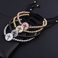 New Arrived Hot Selling Stainless Steel Beads CZ Pave Cross Charm Adjustable Bracelet for Men Women
