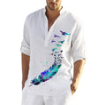 New Men's Oversized Vintage Hawaiian Shirt Casual Floral Print With Bird Pattern Custom Vacation Tops