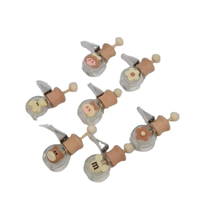 Factory Outlet Empty 5Ml 6Ml 8Ml 10Ml Car Perfume Essential Oil Aromatherapy Bottle Car Diffuser Glass Bottle Wooden Lid