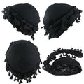 HZM-23207 Custom Fringe Turban for Men Arab Fringe Scarves Turban for Outdoor Camping Accessory Unisex