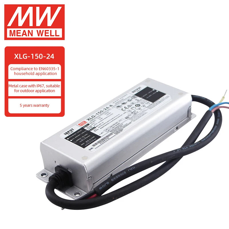 MEANWELL XLG-150-24-A 150W 24V 5A IP67 Waterproof LED Driver
