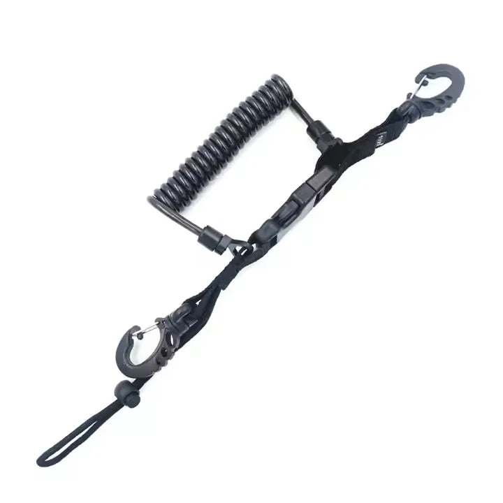 Wholesale Customized Soft TPU Safety Wrist Diving Lanyard Underwater Scuba Spring Coil Diving Equipment