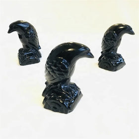 Wholesale Natural Crystal Animal Carving Raven Black Obsidian Crow
