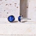C4419E Abiding Antioxidant Wholesale Fine Jewelry 925 Sterling Silver Lab Sapphire Ruby Cat Eyes Womens Gemstone Stud Earrings