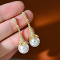 E2272 10-11mm DIY Natural Freshwater Pearl Charm Earrings Mounting Accessory 925 Sterling Silver Gold Plated  Jewelry for Women