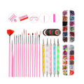 Tamax NAK002 37-Piece Complete Professional Nail Kit Nails Dusting Brush Strip Liner Toe Separator Tool Set-Retail Luxe Gift Box