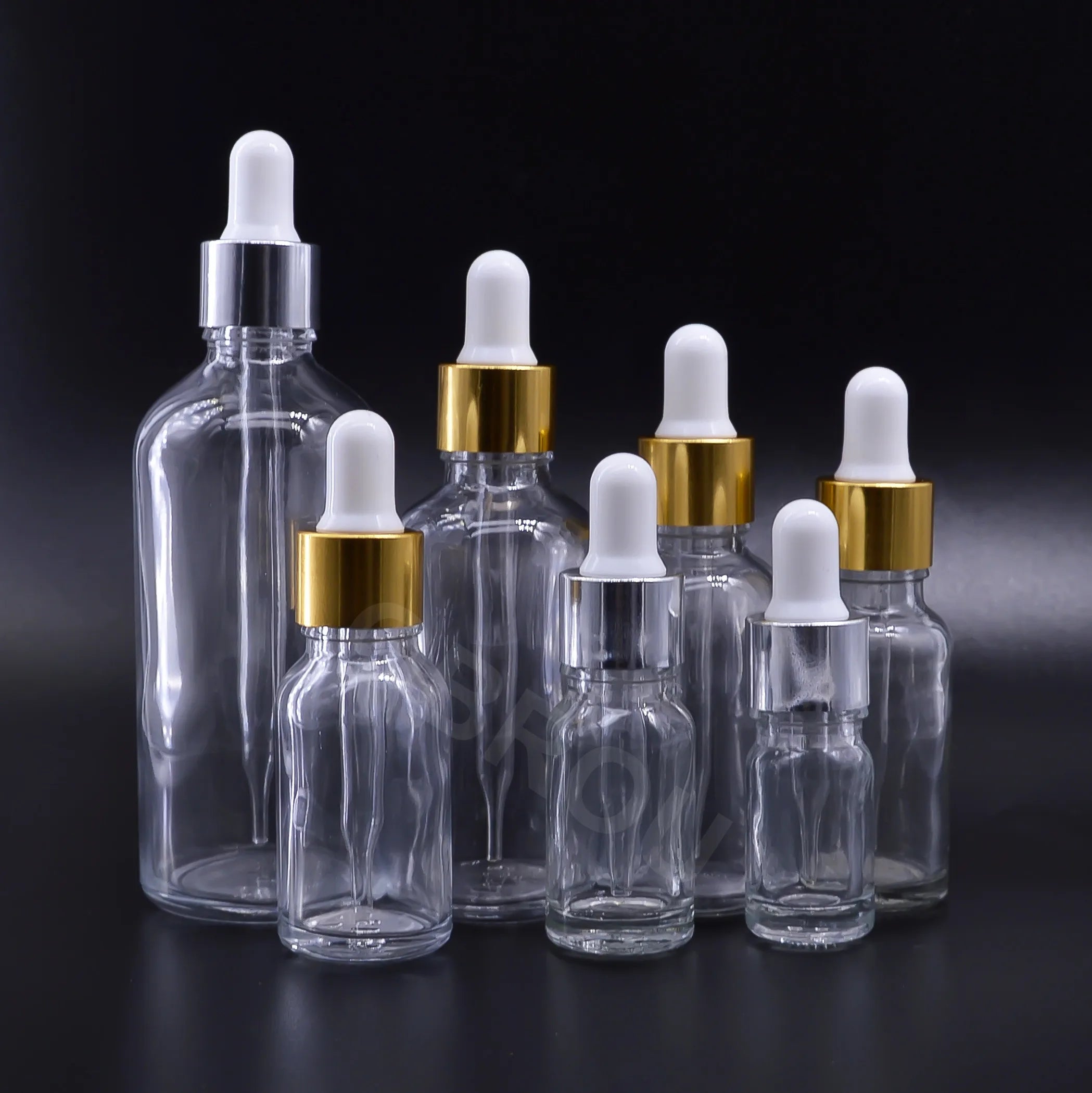 20ml 30ml 50ml Round Transparent Empty Serum Glass Dropper Bottle 10ml 15ml Essential Oil Bottles in Stock