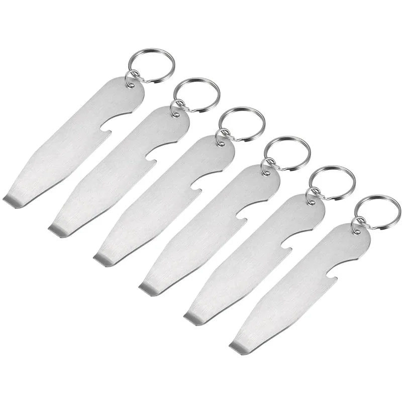Multi-Functional Keyring Bottle Opener Manual Bottle Punch Opener for Beer Bottle Beverage Stainless Steel Paint Can Opener