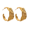 JINYOU 1127 Stainless Steel 316l C Shape Geometric Hoop Earrings Rust Proof Personalized Metal Unusual Charm Women Jewelry Gift