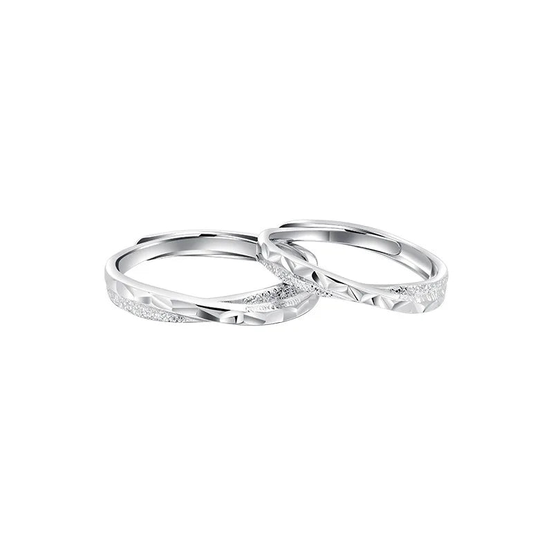 S925 SilverTanabata Valentine's Day Star Sea Couple Ring Bezel Setting Simple Light Luxury Minor Design Sense for Men