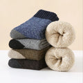 Men's Casual Thick Wool Dress Socks Sweat-Absorbent Winter Plush Cahmere Sox Wholesale Chunky Cahmere Sox