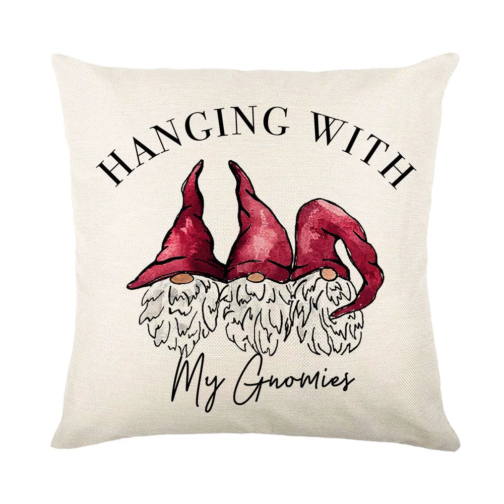 Winter Christmas Decorations Home Sofa Cushion Cover Swedish Gnome Xmas Pillow Covers