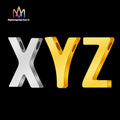 A-Z 26 Letter Stainless Steel Pendant Slide Gold Plated Plain Alphabet Letter Charms for Children's Necklace Leather Bracelet