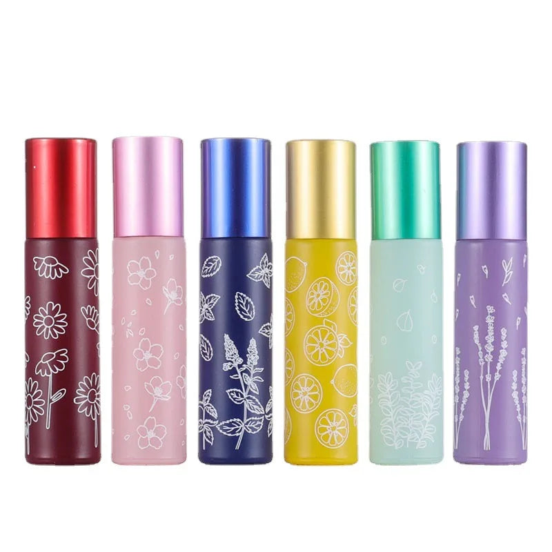Wholesale 10ml Slim Round Thick Bottom Attar Glass Bottles Empty Colorful Roller Glass Bottle for Essential Oil