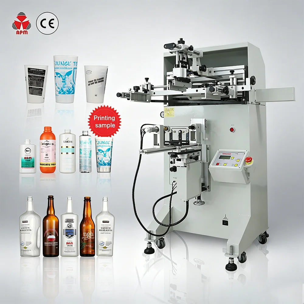 New S250 Semi-Automatic Screen Printing Machine for Bottle Cup Mug with 1 Color