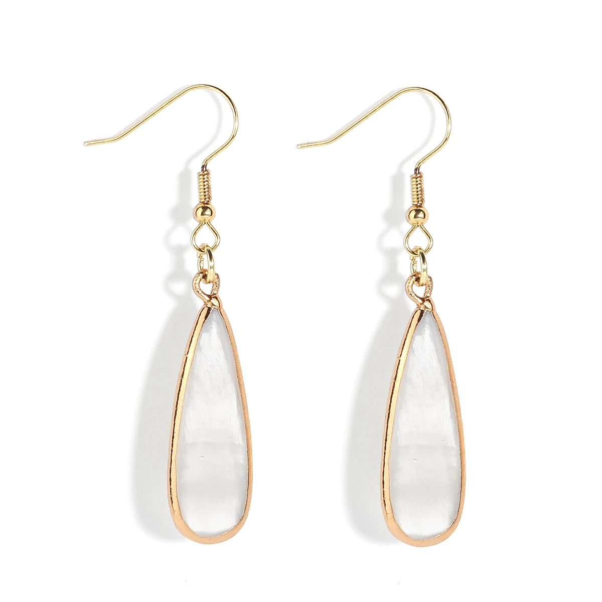 Hot Sale Vintage Gold Plated Geometric Natural Shell Earrings Irregular Baroque Pearl Dangle Earrings
