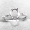Semi Mount Ring 6*8mm Sterling Silver Frame Empty Blank Support Claw Setting S925 Base Holder Without Center Stone for DIY Inlay