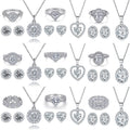 Trendy Jewelry Set Halo Fine Jewelry WholesaleDiamond S925 Sterling Silver Wedding Jewelry Sets