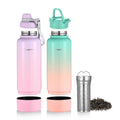 Everich Hot Selling 304 Stainless Steel Double Walled Vacuum Insulated Wide Mouth Water Bottle with Storage Stash Compartment