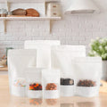 Hot Sale Customized Logo Ziplock White Kraft Paper Standing up Pouches Food Packaging Zipper Bags With Window