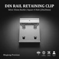 Silvery Plastic DIN Rail Mount Clip with Snap Hook for 35mm DIN Horizontal Mounting Rail 4-hole M4