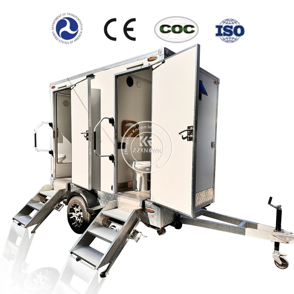 2 Toilet  Portable High-End Portable Restroom Trailer | DOT Certified & VIN Available Outdoor