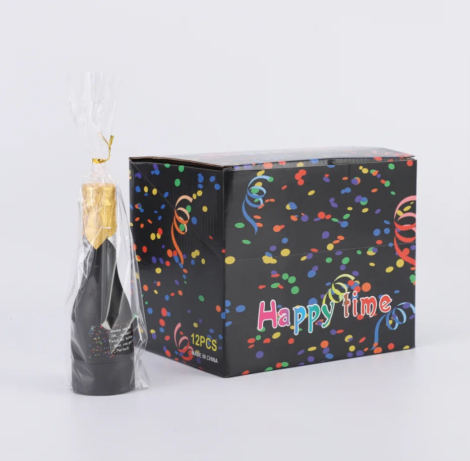 16cm Small Size Party-popper-confetti champagne Bottle Shaped Color Spray Streamer Popping Party Popper