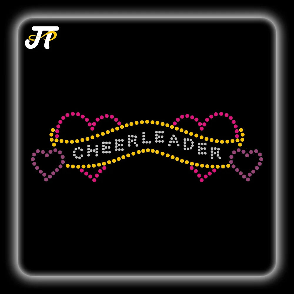 T&J OEM Custom Logo Text Bling Crystal Rhinestone Heat Transfer Diamond Shape for Children's Clothing Wholesale Available