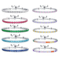 Exquisite Stainless Steel Silver Rose Gold Plated Iced Out Zircon Diamond Adjustable Tennis Chain Bracelet for Women Girls