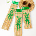 Custom Logo 20-25cm Bamboo Flat Skewer Disposable BBQ Tools for Fruit Party Packaged in Bag