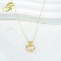 Personalised Egyptian African Jewelry Collar Necklace Set Real Gold Zircon Choker with Link Chain for Wedding or Gift