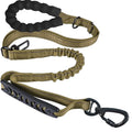 Durable Strong Reflective Adjustable Tactical Retractable Bungee Dual Handle Clip Dog Traffic Training Leash