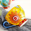 European Van Gogh Style 500ml New Bone China Ceramic Hand Painted Cup Breakfast Mug  Flower Ceramic Coffee Mugs