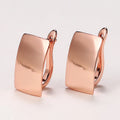 CAOSHI Custom Korean Style Couple Earrings for Bright Rectangle Design Rose Gold Plated Hoop Earrings Fashion Jewelry for Women