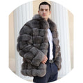 OEM Wholesale Fox Fur Coat Genuine Silver Fox Fur Collar Winter Colored Men Fur Coat