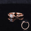 Starsgem Lab Diamond Round Brilliant Cut Wedding Women Ring 14k Rose Gold Purity Rings