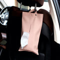 Quick Shipping Car Tissue Napkin Bag Backseat Black Pink Beige Gift Tissue Dispenser Napkin Box Case Holder for Car Vehicle